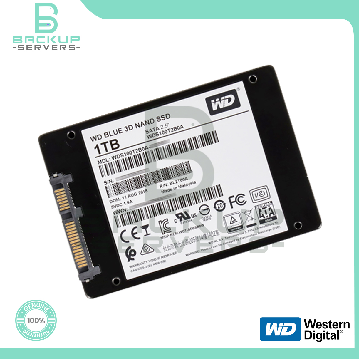 WDS100T2B0A Western Digital Blue 3D Series 1TB 6Gbps SATA TLC 2.5